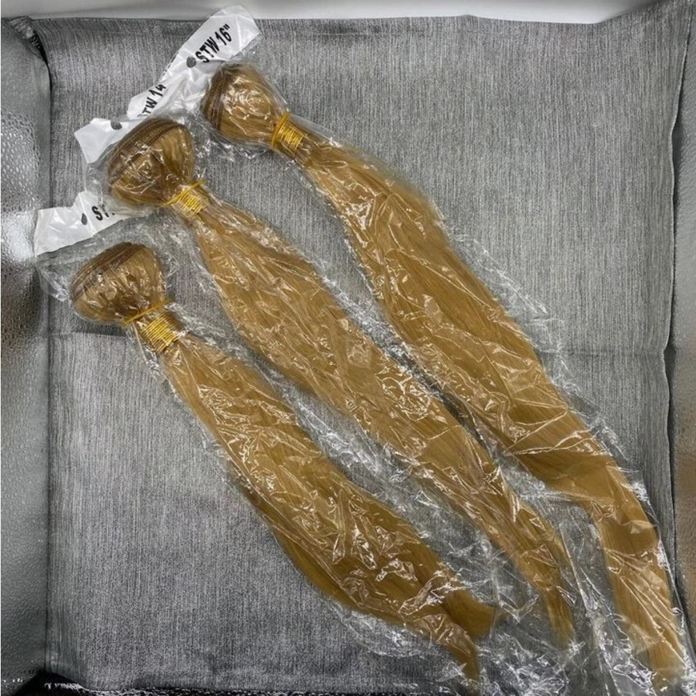 3 Pack Honey Blonde Bundles 12" 14" 16" Synthetic Hair #27 Three Piece Set New